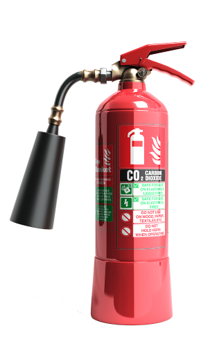 fire extinguisher with co2 carbon dioxide